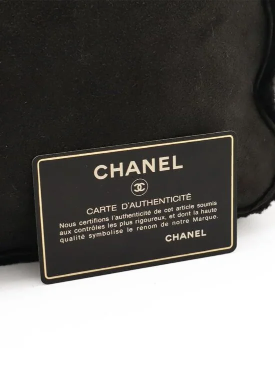 Chanel Mouton Chain Tote Bag Shoulder Leather Black Gold Hardware - Picture 9 of 9